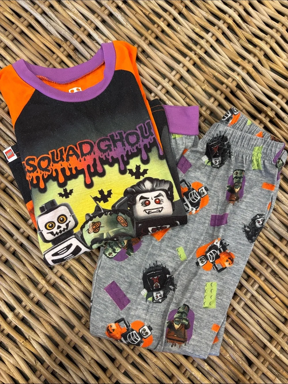 Lego Orange Black & Purple Squad Ghouls Halloween Pajama Set